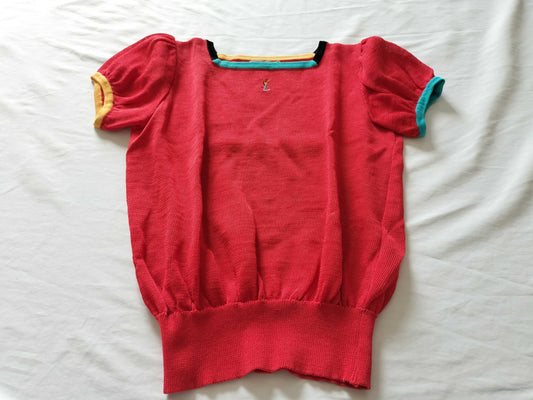 Yves Saint Laurent Red Knit Top Tops