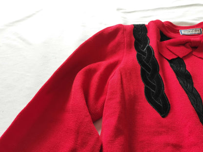 Yves Saint Laurent Ribbon Red Knit Top Tops