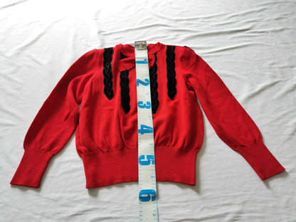 Yves Saint Laurent Ribbon Red Knit Top Tops