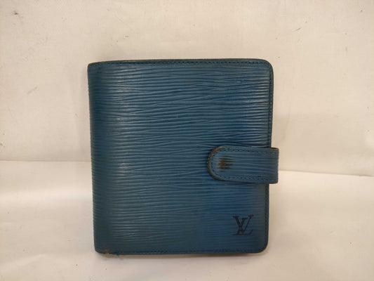 LOUIS VUITTON Epi Folding Wallet Blue Wallet