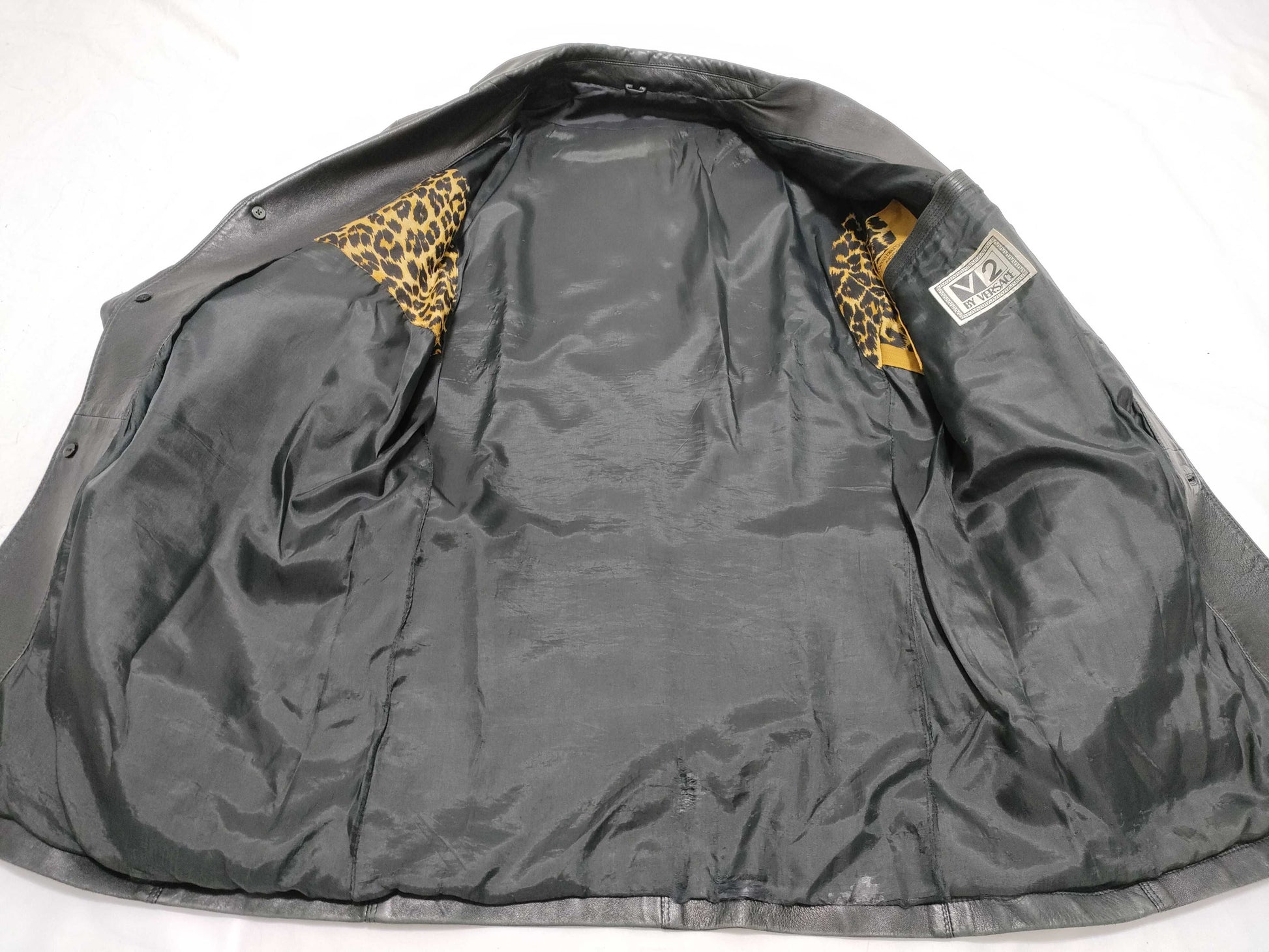 VERSACE V2 by VERSACE Leather Jacket with Gold Buttons