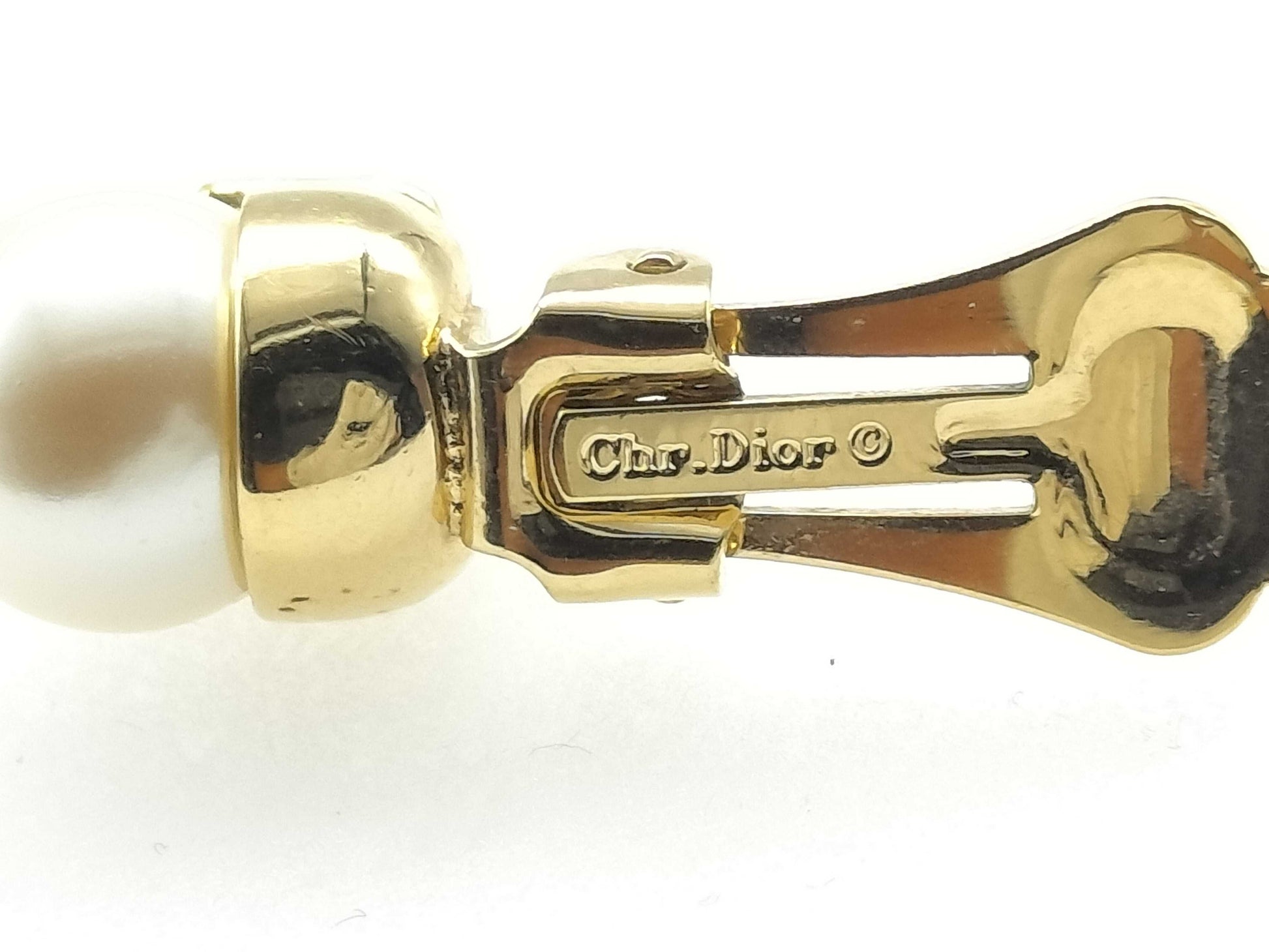Dior Earrings Pearl Gold Earrings