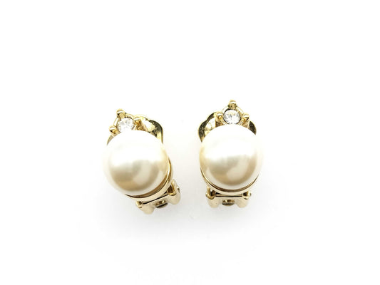 Dior Earrings Pearl Gold Earrings
