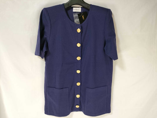 Yves Saint Laurent tagged short sleeve cardigan