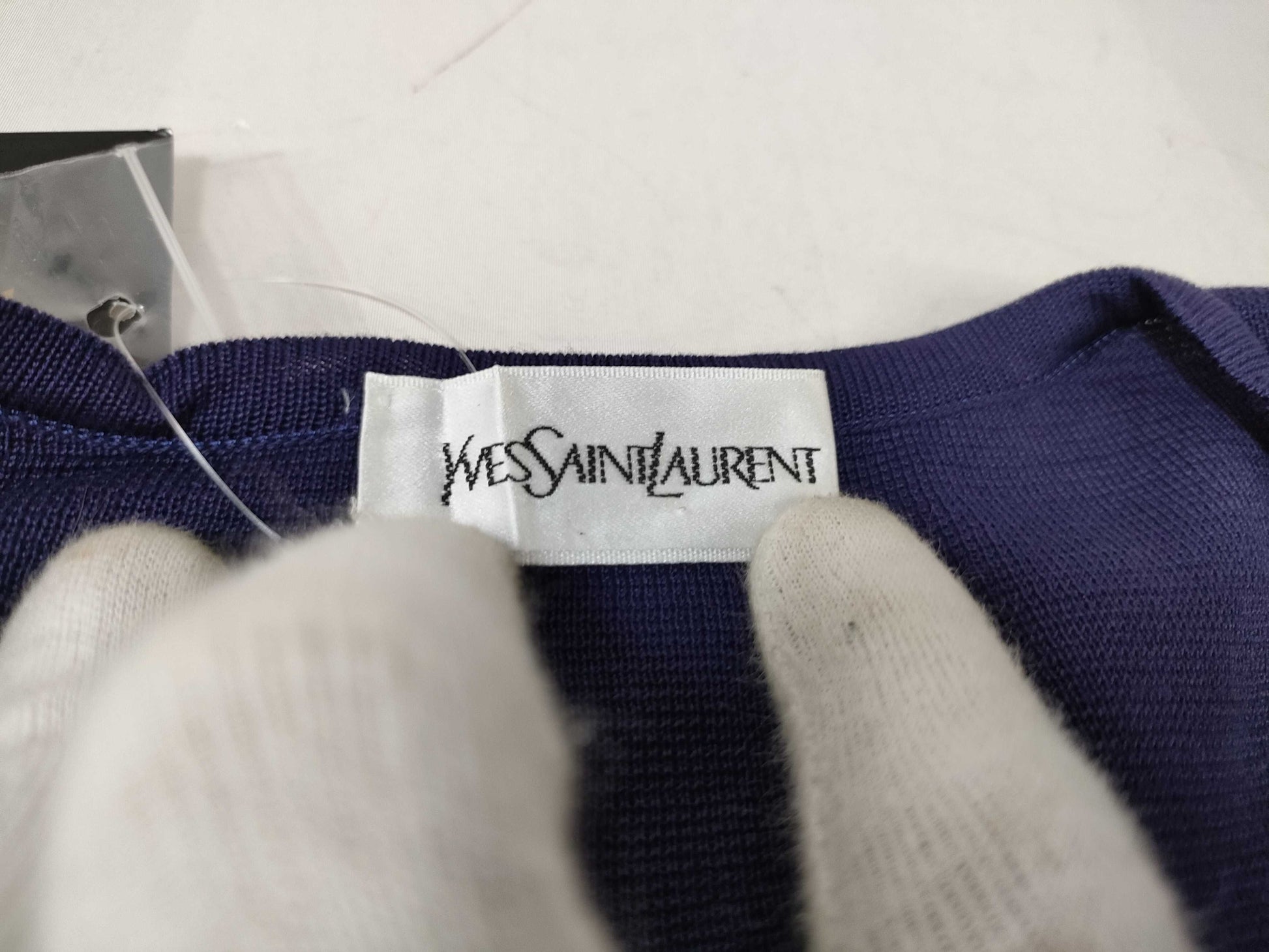 Yves Saint Laurent tagged short sleeve cardigan
