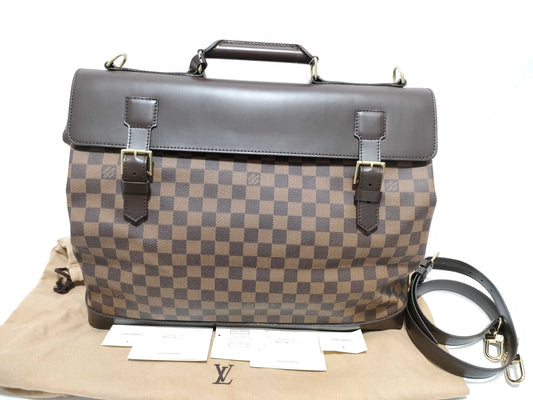 LOUIS VUITTON Damier PM Damier Ebene Boston Bag/with initial tag
