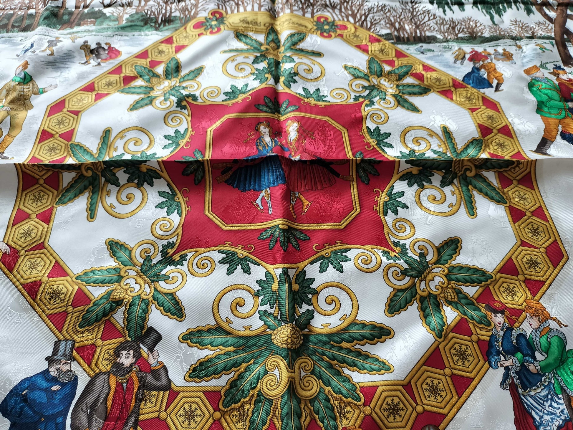 HERMES Carre Carre 90 Winter Pleasure *No tag scarf
