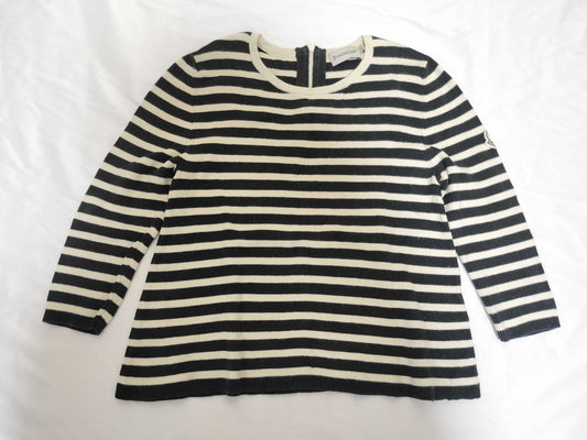 MONCLER Striped Long Sleeve Top Black Top