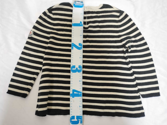 MONCLER Striped Long Sleeve Top Black Top