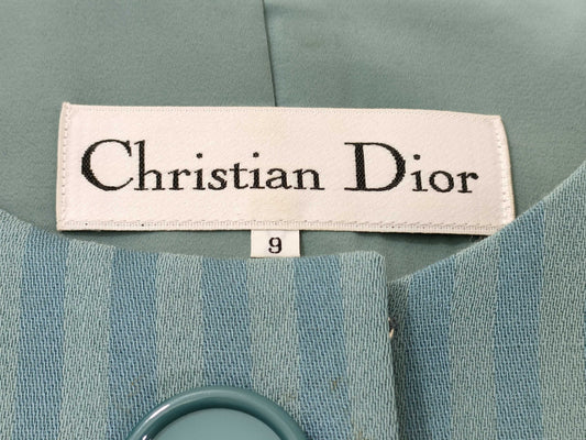 Dior Logo Stripe Jacket with Shoulder Pads