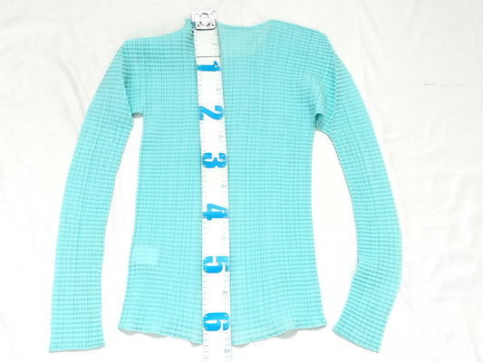 ISSEY MIYAKE Pleats Please High Neck Top Blue