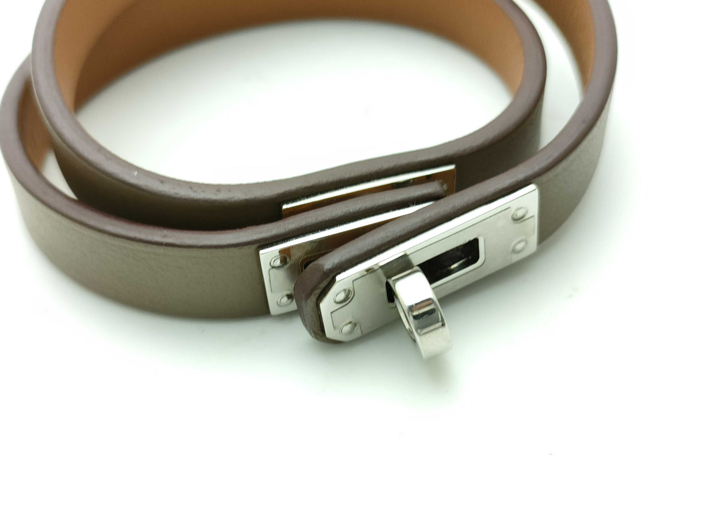 HERMES Mini Kelly Double Tour W Engraved Bracelet/Bangle