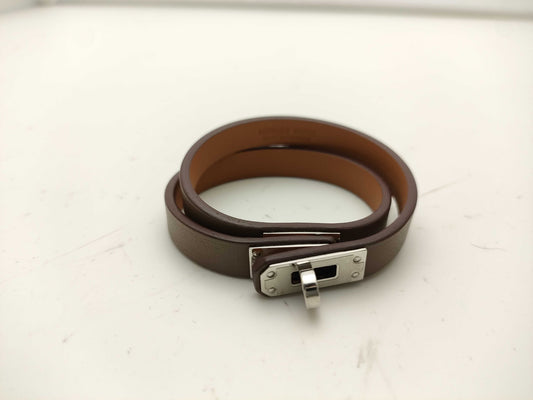 HERMES Mini Kelly Double Tour W Engraved Bracelet/Bangle