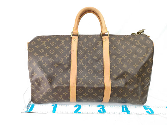 LOUIS VUITTON Monogram Keepall 50 Bandouliere Boston Bag