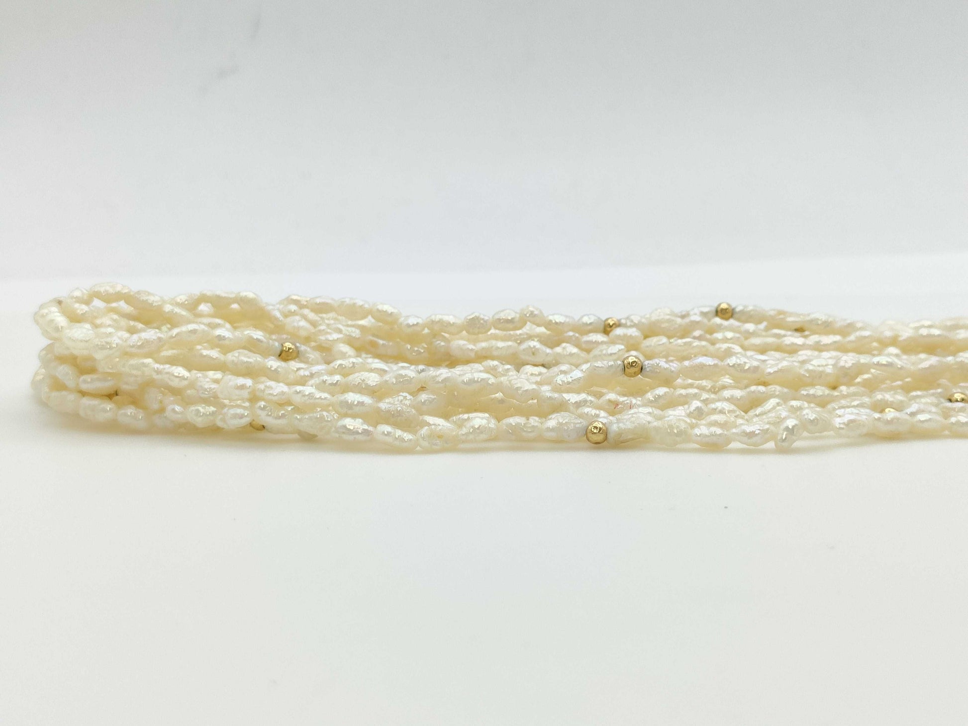 10-strand pearl METAL necklace, 72.3g 