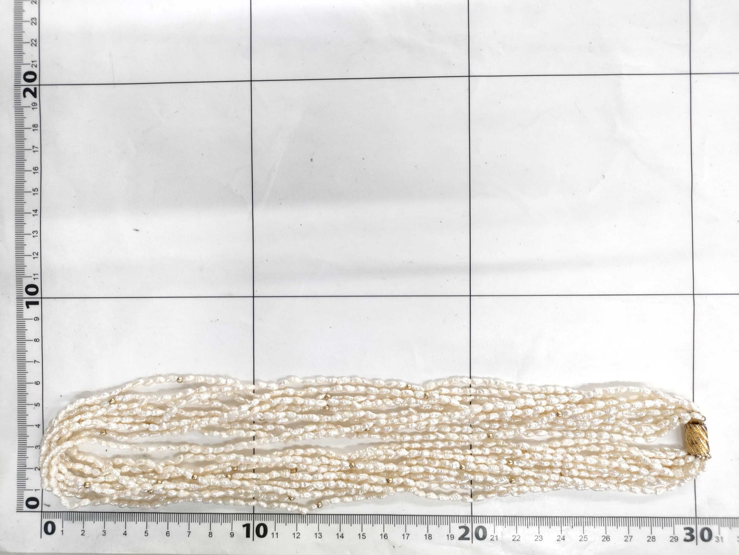 10-strand pearl METAL necklace, 72.3g 