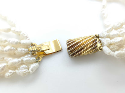 10-strand pearl METAL necklace, 72.3g 