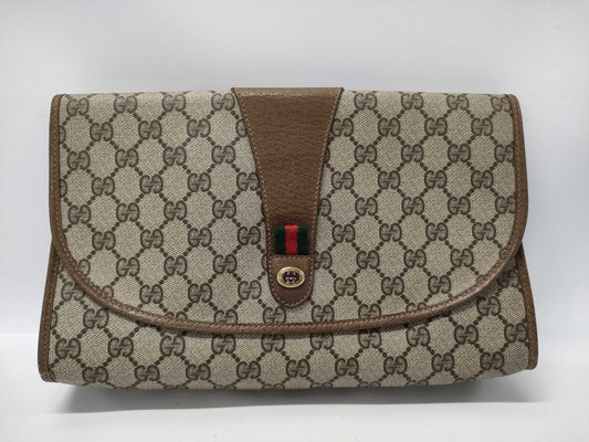 GUCCI GG Supreme Sherry Line Second Bag 89.01.031 Clutch Bag