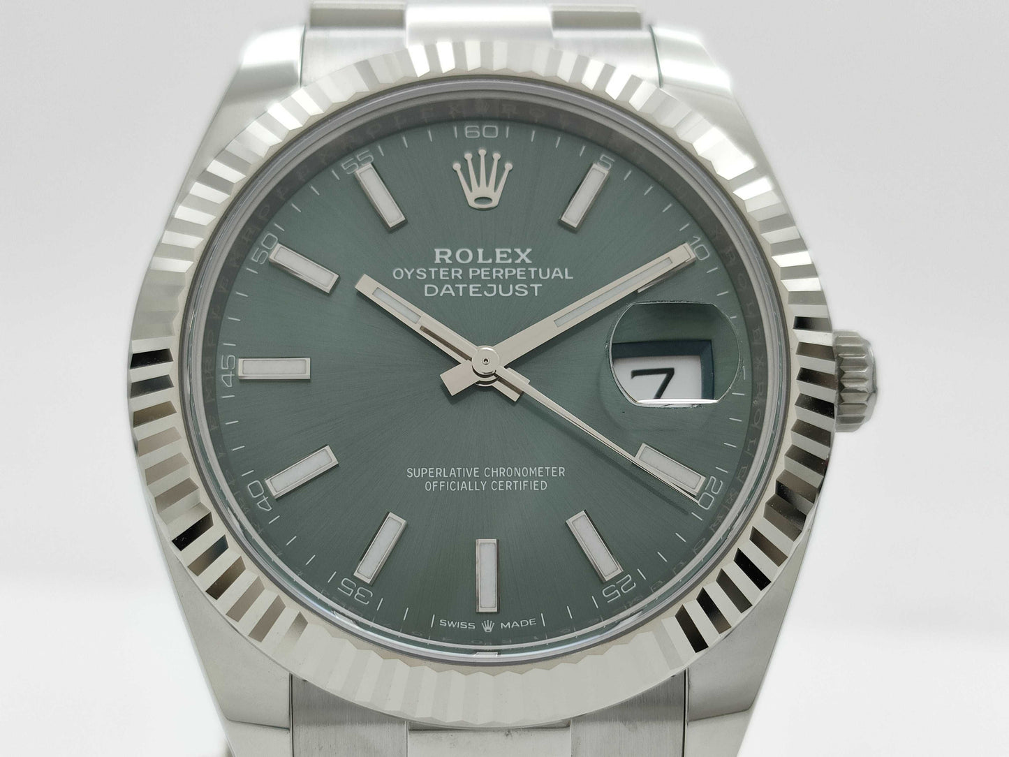 ROLEX 126334 651R0407 Mint Green Men's Watch