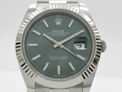 ROLEX 126334 651R0407 Mint Green Men's Watch