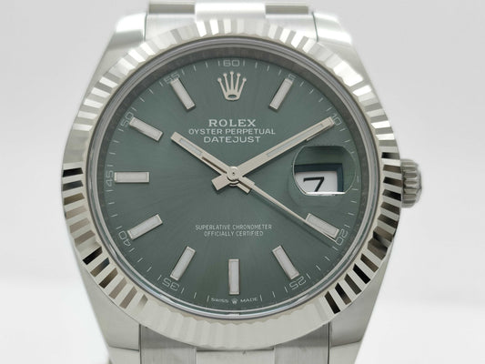ROLEX 126334 651R0407 Mint Green Men's Watch