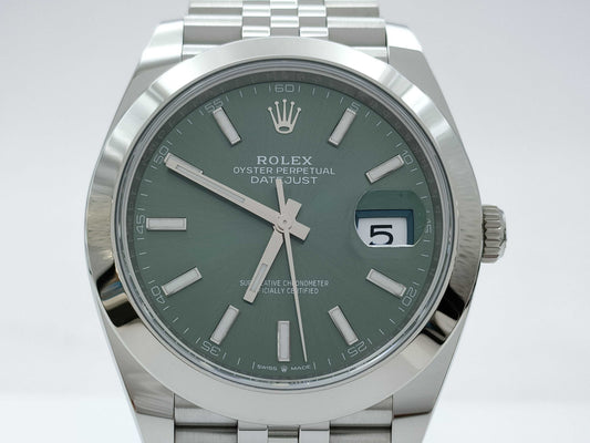 ROLEX 126300 67CC9786 Mint Green Men's Watch
