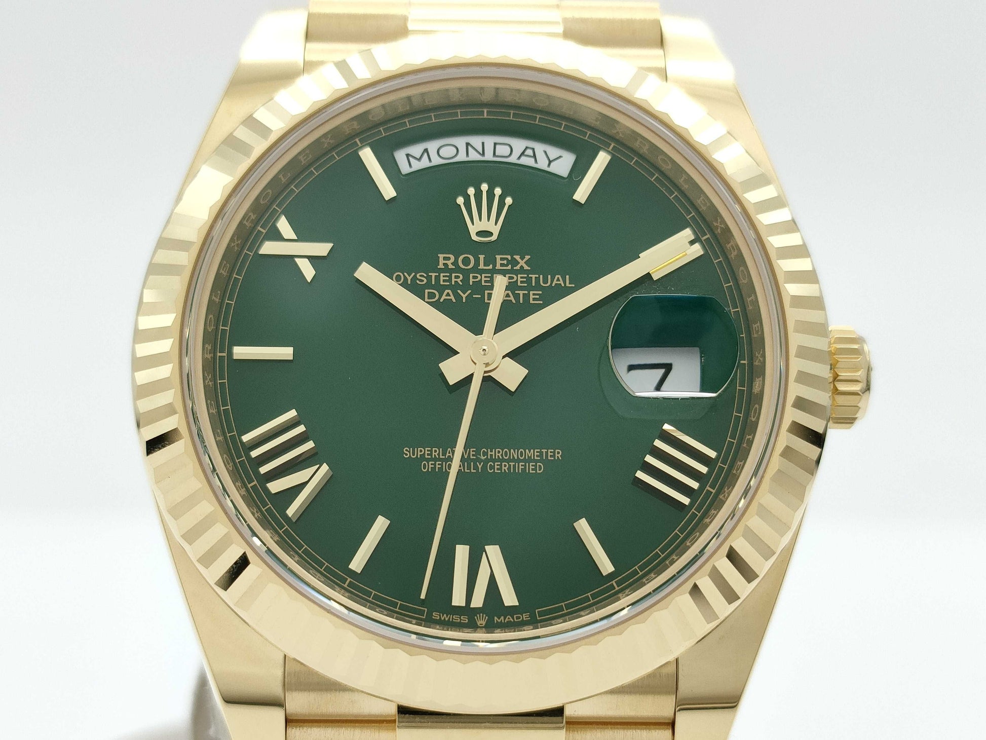 ROLEX 228238 4657Z1L0 Green Lacquer Dial Men's Watch