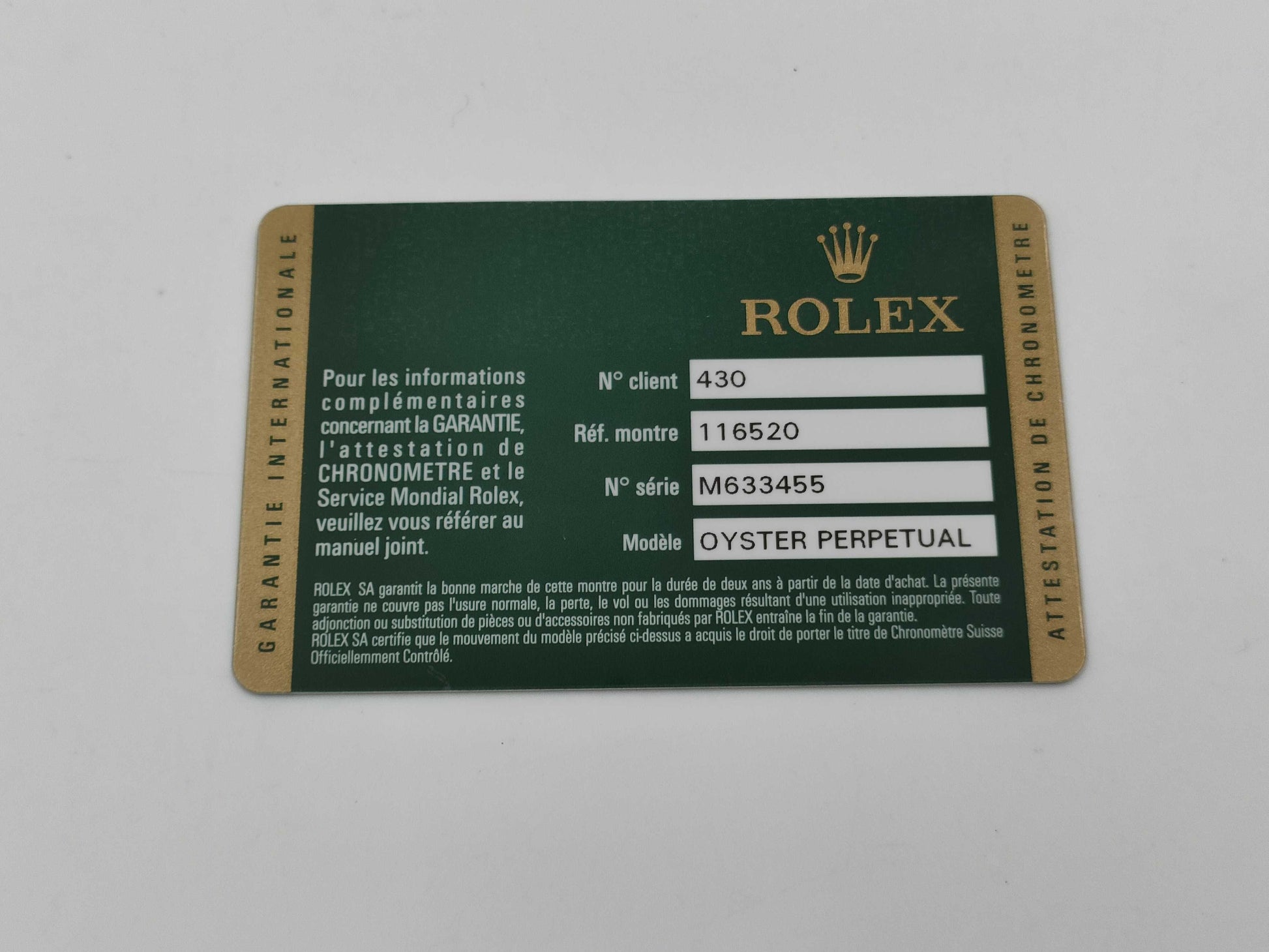 ROLEX 116520 M633455 Black Dial Men's Watch