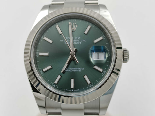 ROLEX 126334 5U054246 Mint Green Men's Watch