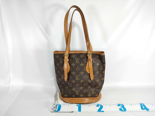 LOUIS VUITTON Monogram M42238 Bucket PM Tote Bag 