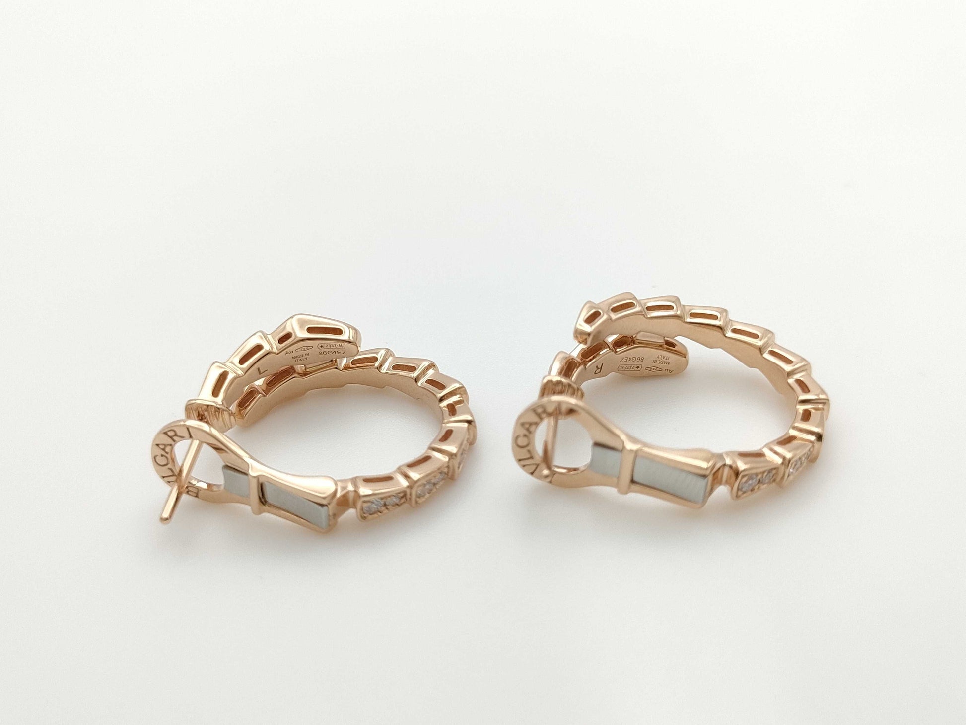 BVLGARI Serpenti Viper Diamond PG Au750 8.6g Earrings 