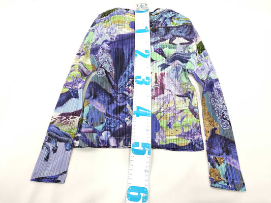 ISSEY MIYAKE Pleats Please all-over print top