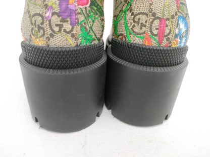 GUCCI Floral Print Short Boots PVC 602184 Other Shoes