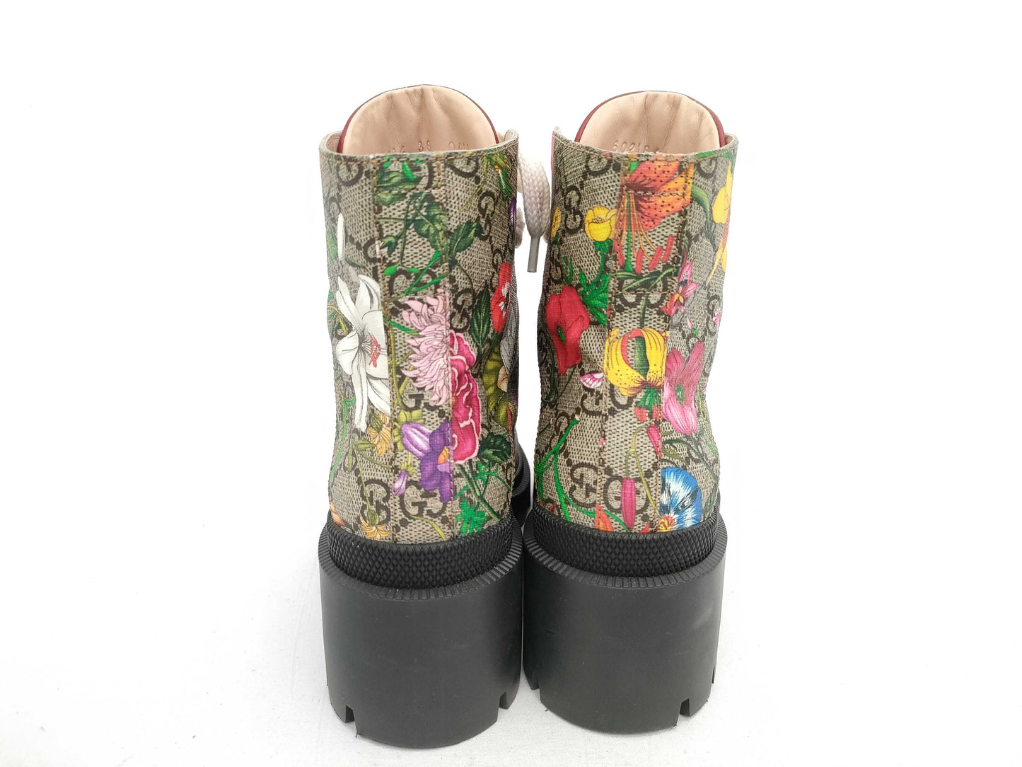 GUCCI Floral Print Short Boots PVC 602184 Other Shoes