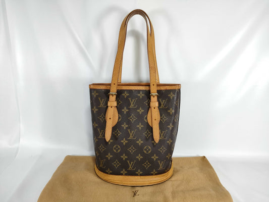 LOUIS VUITTON Monogram M42238 Petit Bucket Shoulder Bag