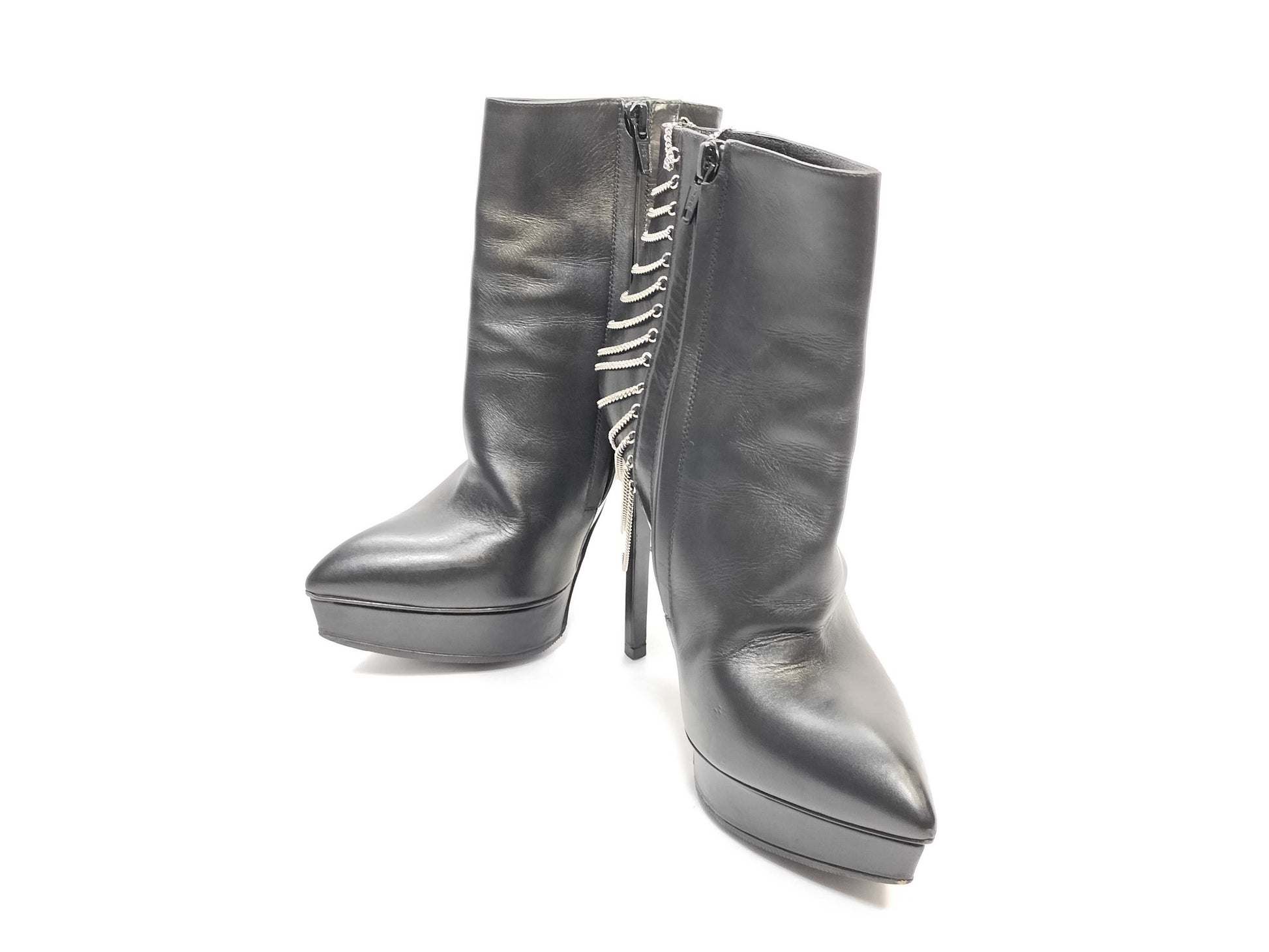 Yves Saint Laurent Bootie Chain Size 35 1/2 Shoes/Leather Other Shoes