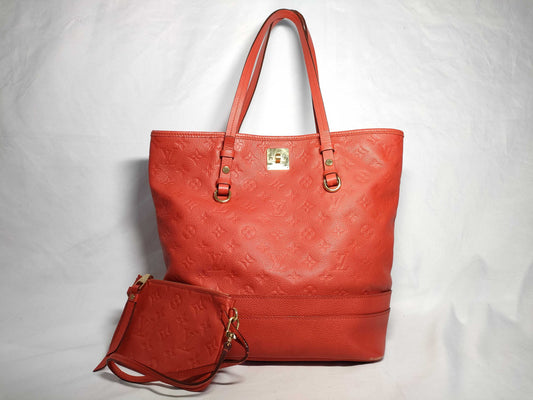 LOUIS VUITTON Monogram Empreinte Citadines PM Tote Bag with Pouch