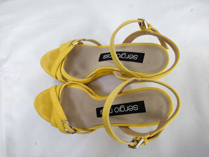 Sergio Rossi wedge sandals, yellow, size 35 1/2