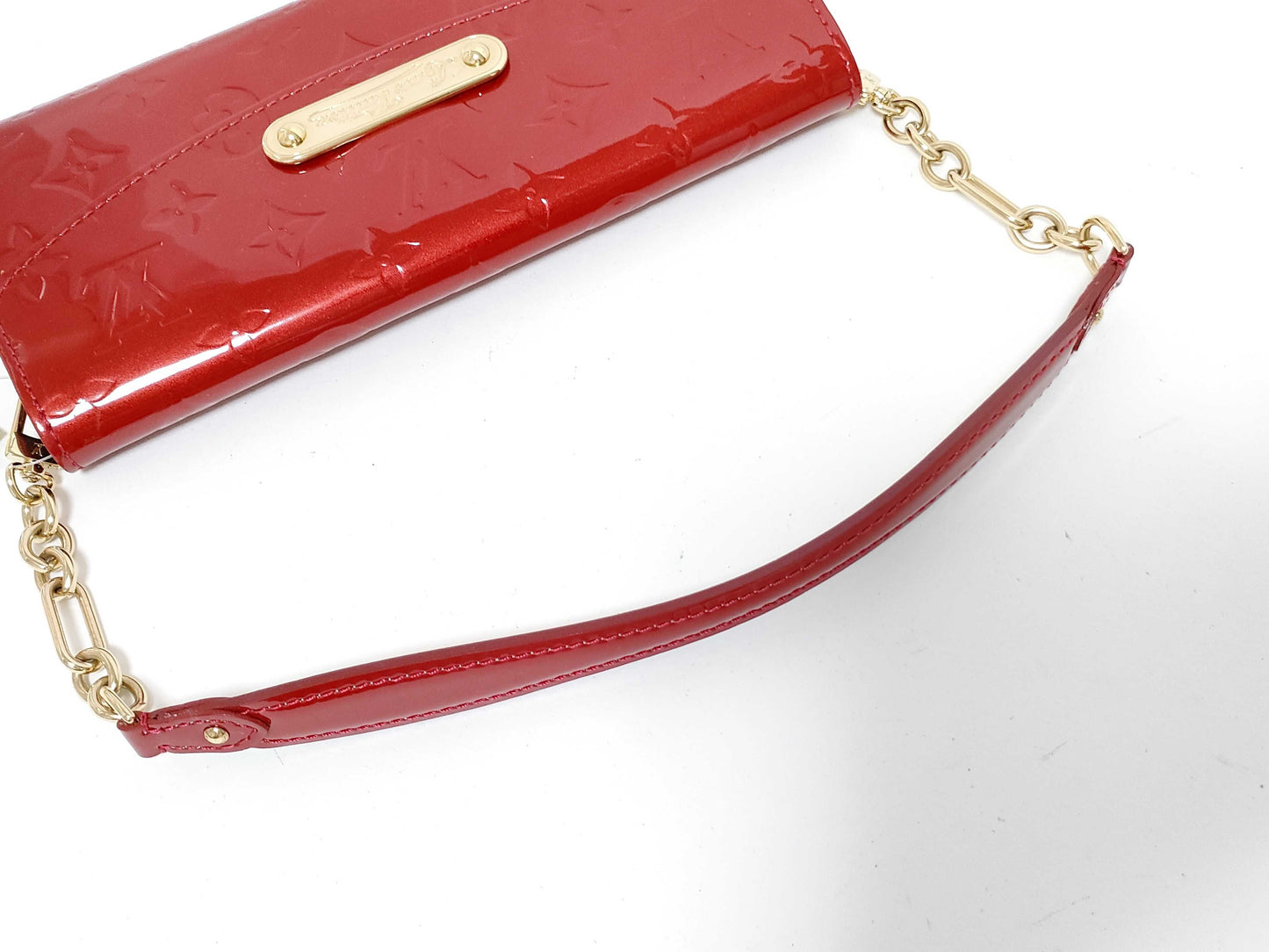 LOUIS VUITTON Vernis Sunset Boulevard Red Shoulder Bag
