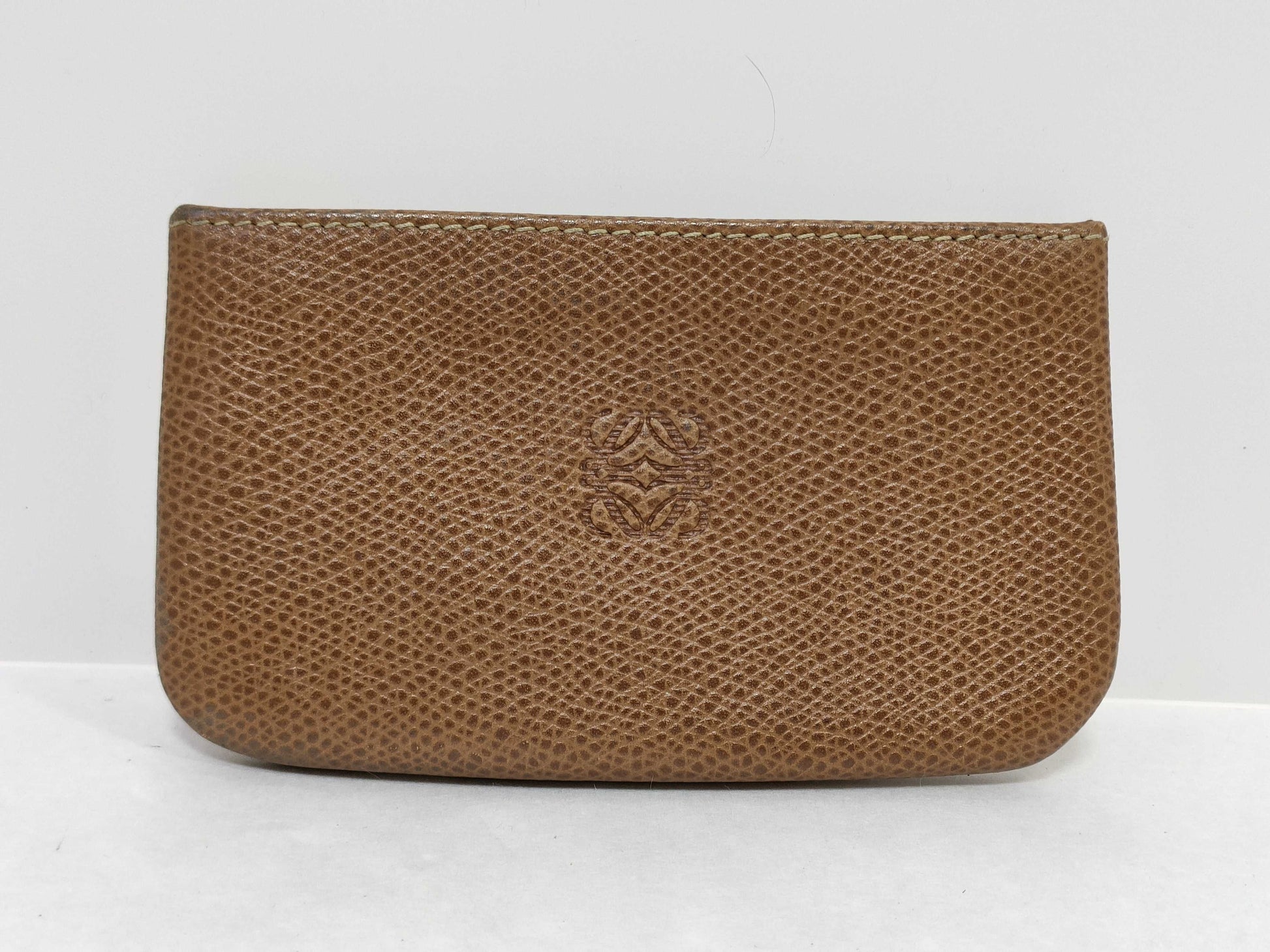 LOEWE Leather Anagram Small Accessory Case Brown Coin Case