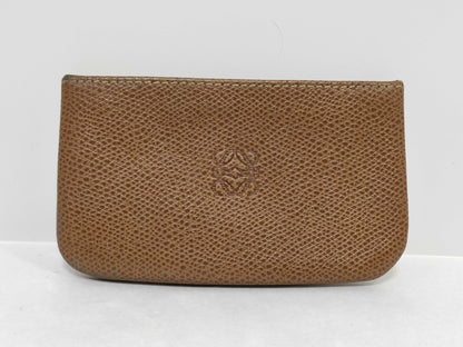 LOEWE Leather Anagram Small Accessory Case Brown Coin Case