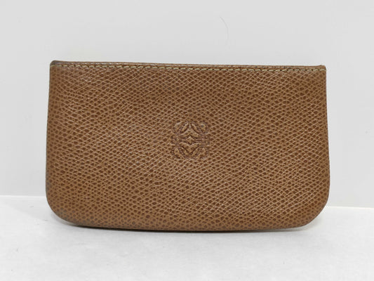 LOEWE Leather Anagram Small Accessory Case Brown Coin Case