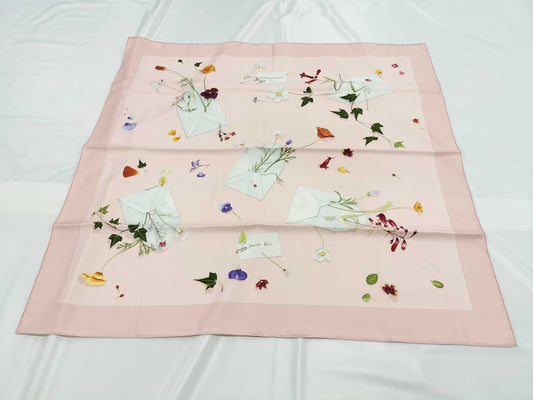 HERMES Carre Flower Letter Scarf