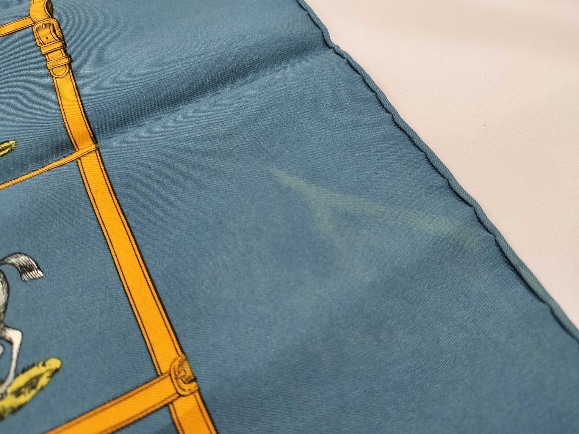 HERMES Carré 90 Horse Blanket Blue Scarf