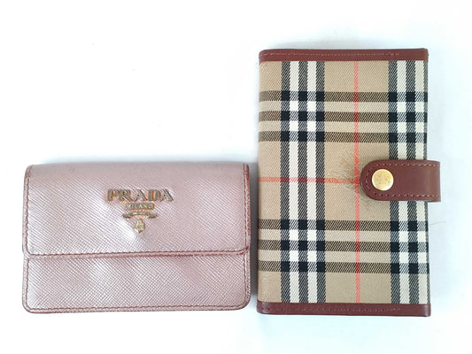 PRADA Saffiano Card Holder/Burberry Notepad Key Case/Key Holder