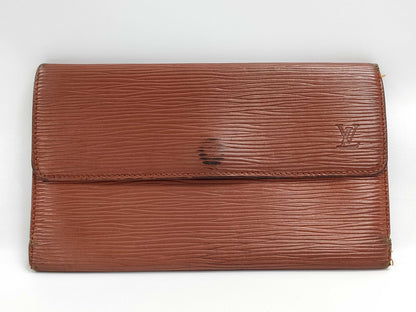 LOUIS VUITTON Epi Portefeuille Sarah Reddish Brown Wallet