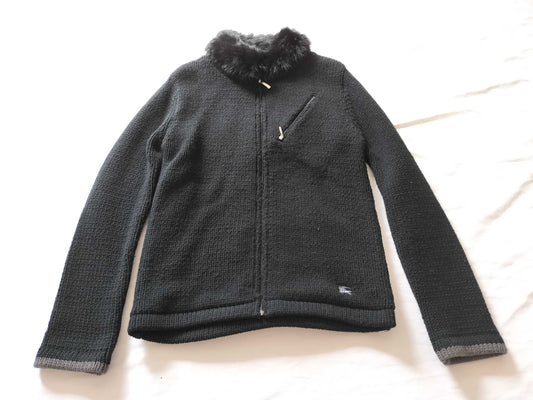 BURBERRY BLACK LABEL Knit Jacket with Fur