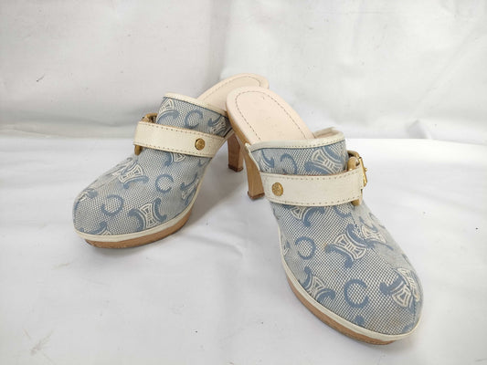 CELINE C Macadam Clog Sandals