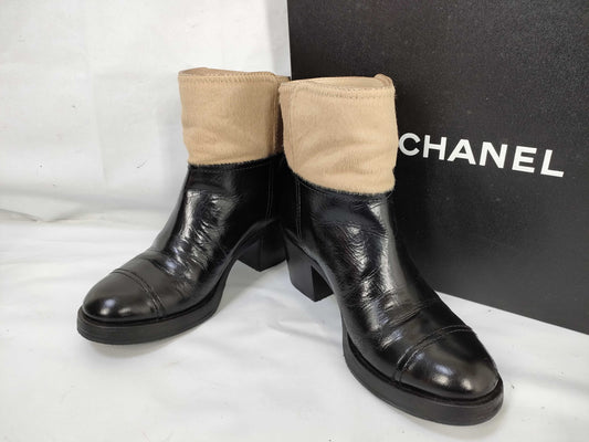 CHANEL Harako Leather Short Boots Other Shoes
