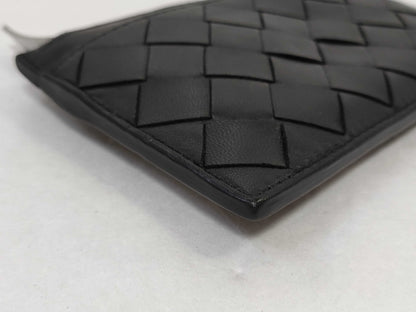 BOTTEGA VENETA Intrecciato Black Fragment Case Coin Case